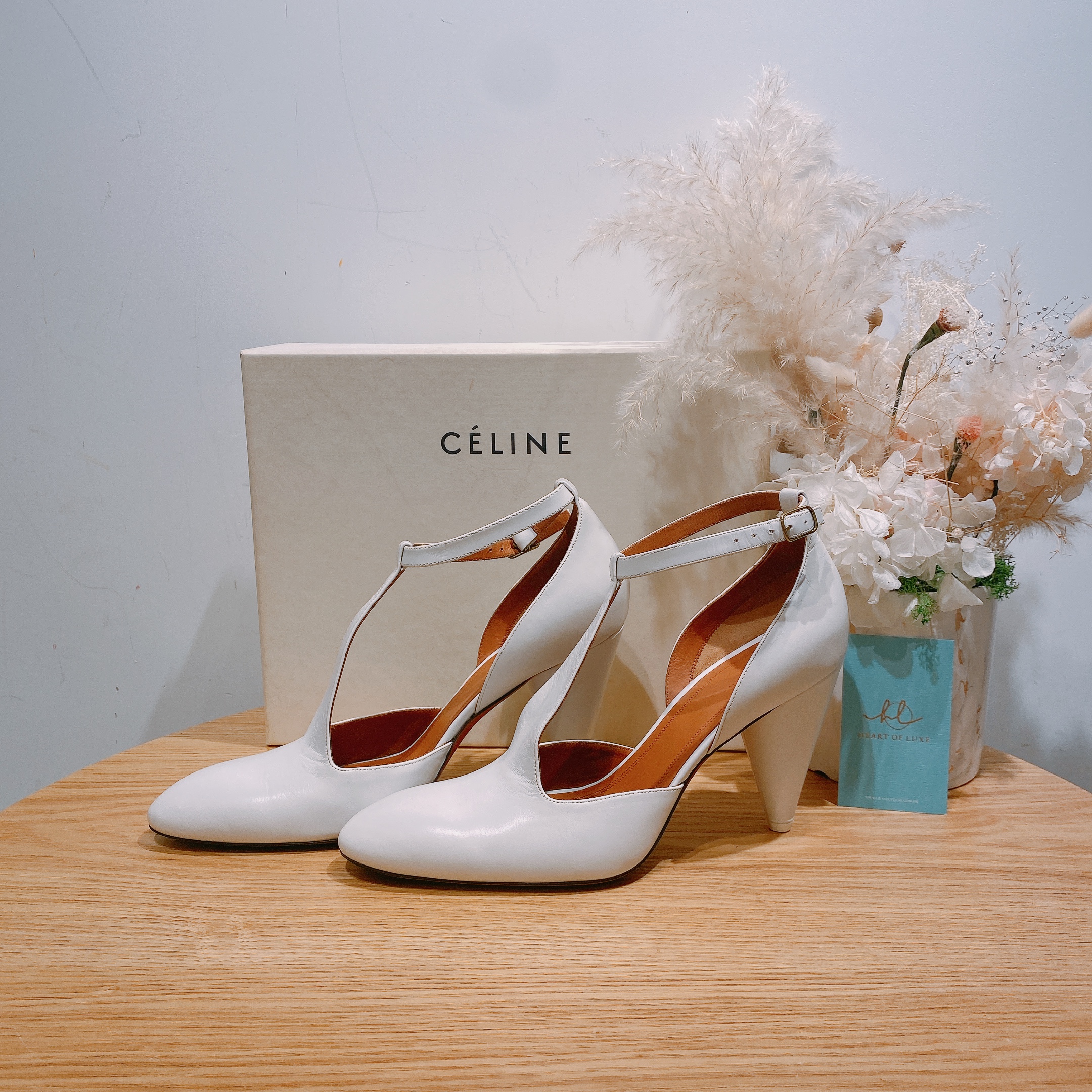 Celine sale white pumps