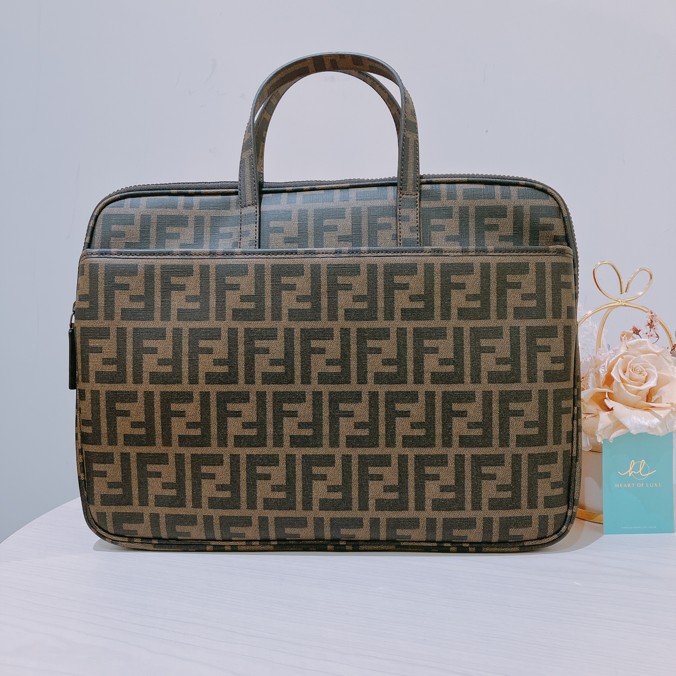 Fendi brown discount zucca bag