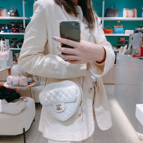 Chanel White Heart Bag