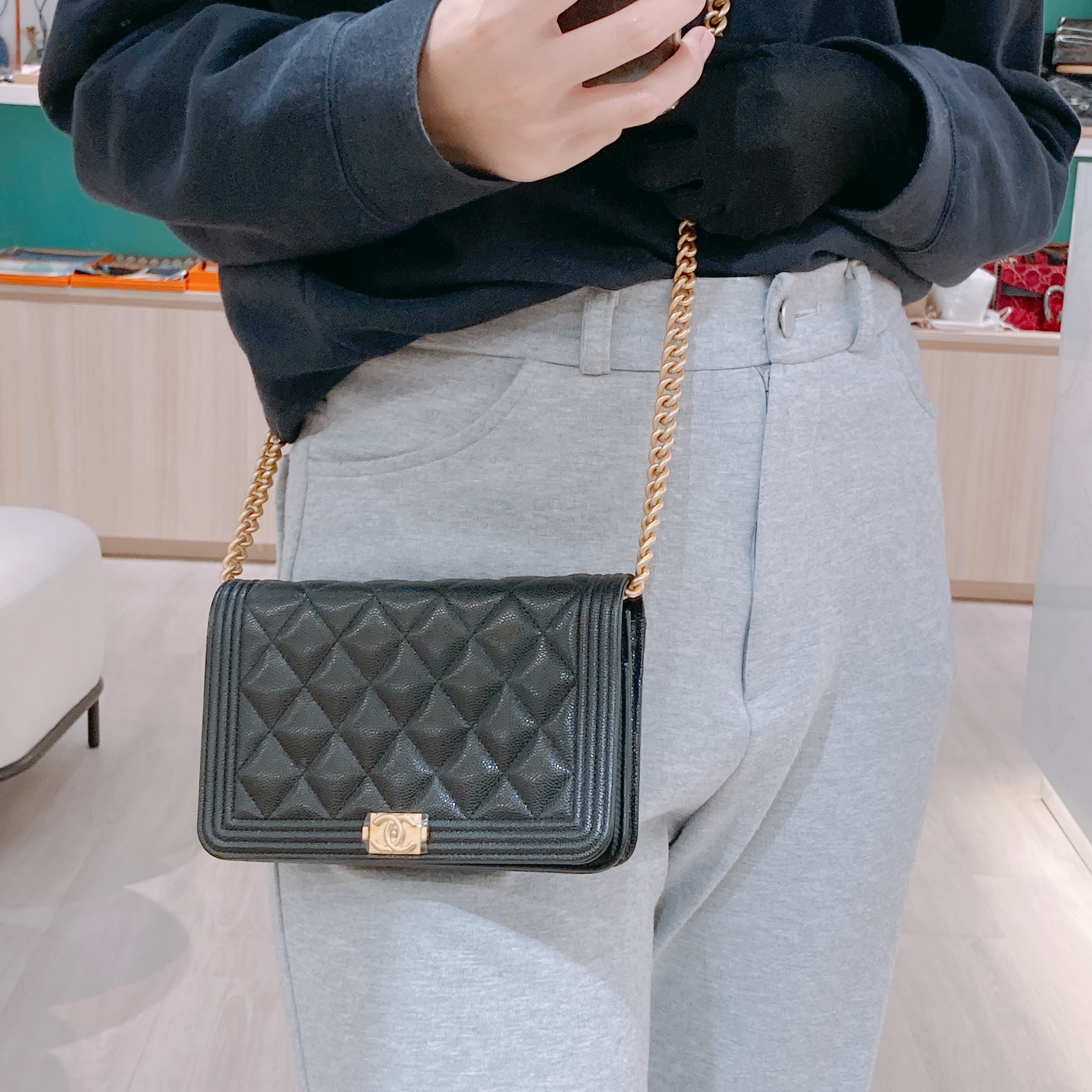 Chanel boy chanel 2025 wallet on chain